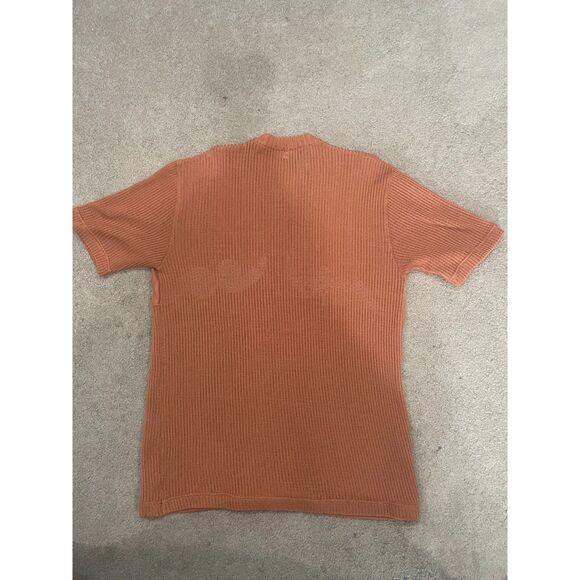 Ladies M V Neck Knee Length Ribbed Button‎ Cardigan Swirl Design Short Sleeve - Picture 9 of 12